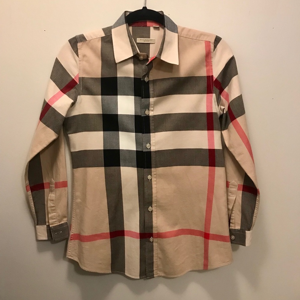 Burberry Original Classic Check Button Down Blouse